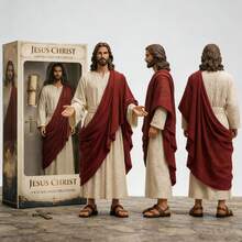 2-Piece Limited Scale Figurine Set, Delicately Hand-Painted Resin Handheld Statues With Fine Texture. Classic Religious Style Design, Exquisite In Detail, Ideal For Home Decor, Spiritual Display, Holiday Gifts And Personal Collection. - Jesus Style a With Box(1pc) - View 5