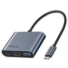 Lenovo 三合一 Type-C 拓展塢，PD100W 快充 + 4K HDMI 投影機 + USB 分線，筆記本 / 手機 / Switch 通用，小巧便攜不發熱 - 查看 5