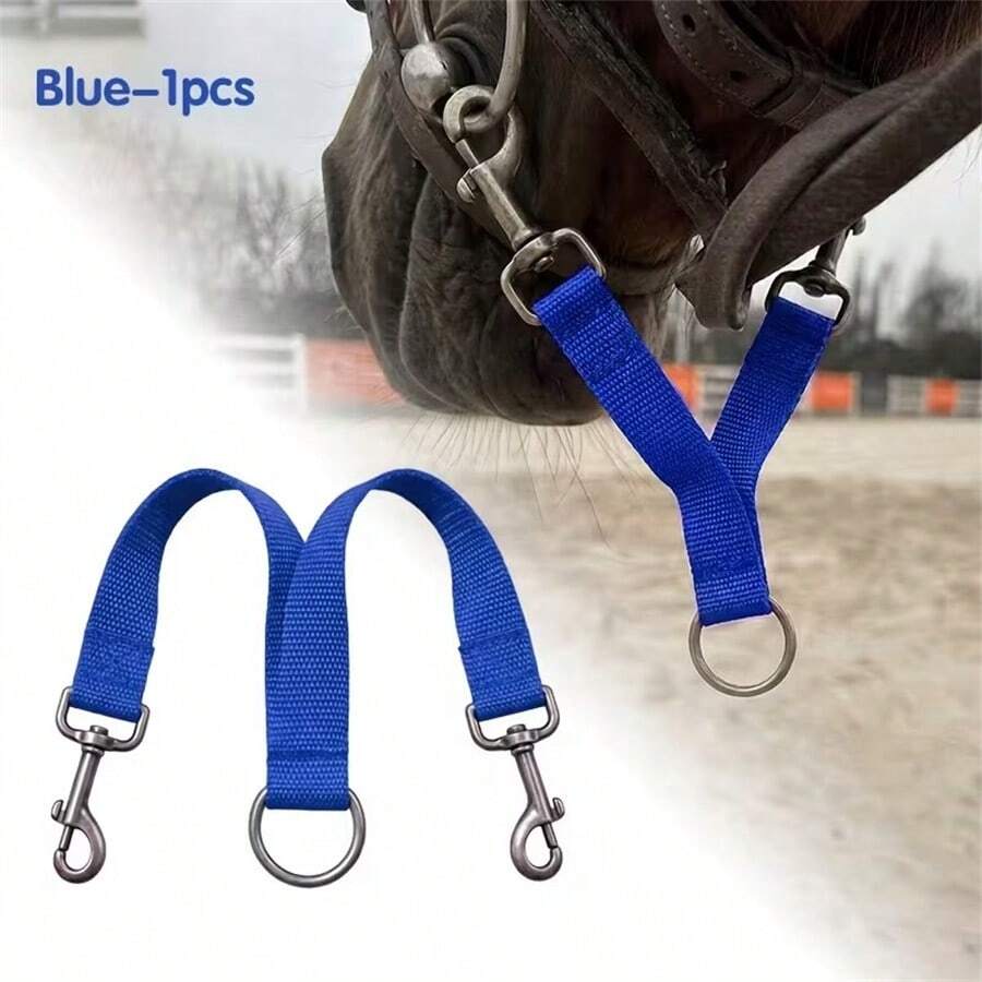 Gancho de bocado de caballo de 2 cabezas, Gancho para cuerda de guía de caballo, Cuerda de conexión para entrenamiento ecuestre, Gancho colgante doble para boca de caballo, Suministros ecuestres - Picana - Multicolor - Ver 1