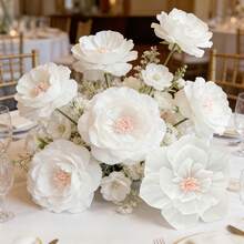48/6pcs White Crepe Paper Flowers Wedding Decoration, Suitable For Wedding, Spring/Summer Wedding Celebration, Birthday Party And Holiday Events. These Paper Flowers Can Be Used For Wall, Hanging And Arch Decoration To Create Event Atmosphere - Multicolor - View 6