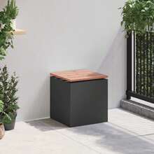 vidaXL Banc de jardin Noir 40 x 40 x 43 cm Acier - A - Voir 3