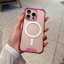 Casing Ponsel Transparan Mewah Tahan Guncangan dengan Pengisian Daya Nirkabel dan Bingkai Magnetik untuk iPhone 17/11/12/13/14/15/16 Pro Max Plus/17 Air - Bubuk tembus pandang - View 8