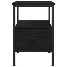vidaXL Cabinet de chevet Chêne noir 34 x 36 x 50 cm Bois d'ingénierie - Noir - Voir 6