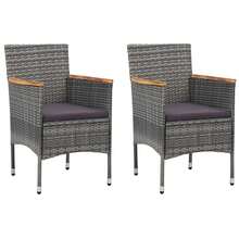 vidaXL Ensemble à manger de jardin 3 pcs Gris Résine tressée et acacia - A - Voir 6