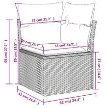 vidaXL Salon de jardin 6 pcs avec coussins noir résine tressée - A - Voir 9