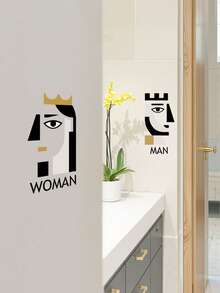 1pc Restroom Identification Sticker, Male/Female Toilet Door Sign Decal - UV (adhesive Backing) 23100-k Of Spades - View 5