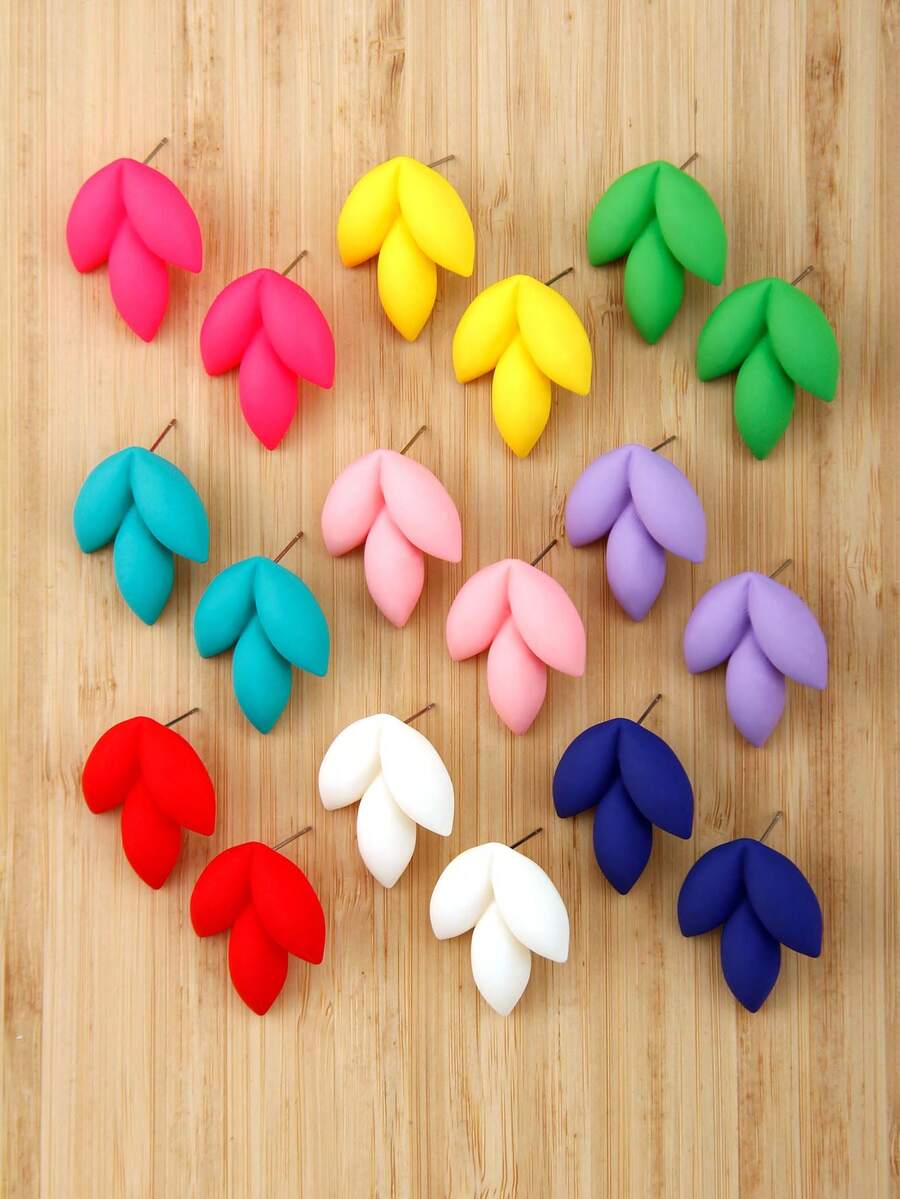 Betykuku 9 pares de pendientes de botón con gota de agua de colores, adecuados para uso diario y festividades de mujeres - gotitas de agua - Ver 1