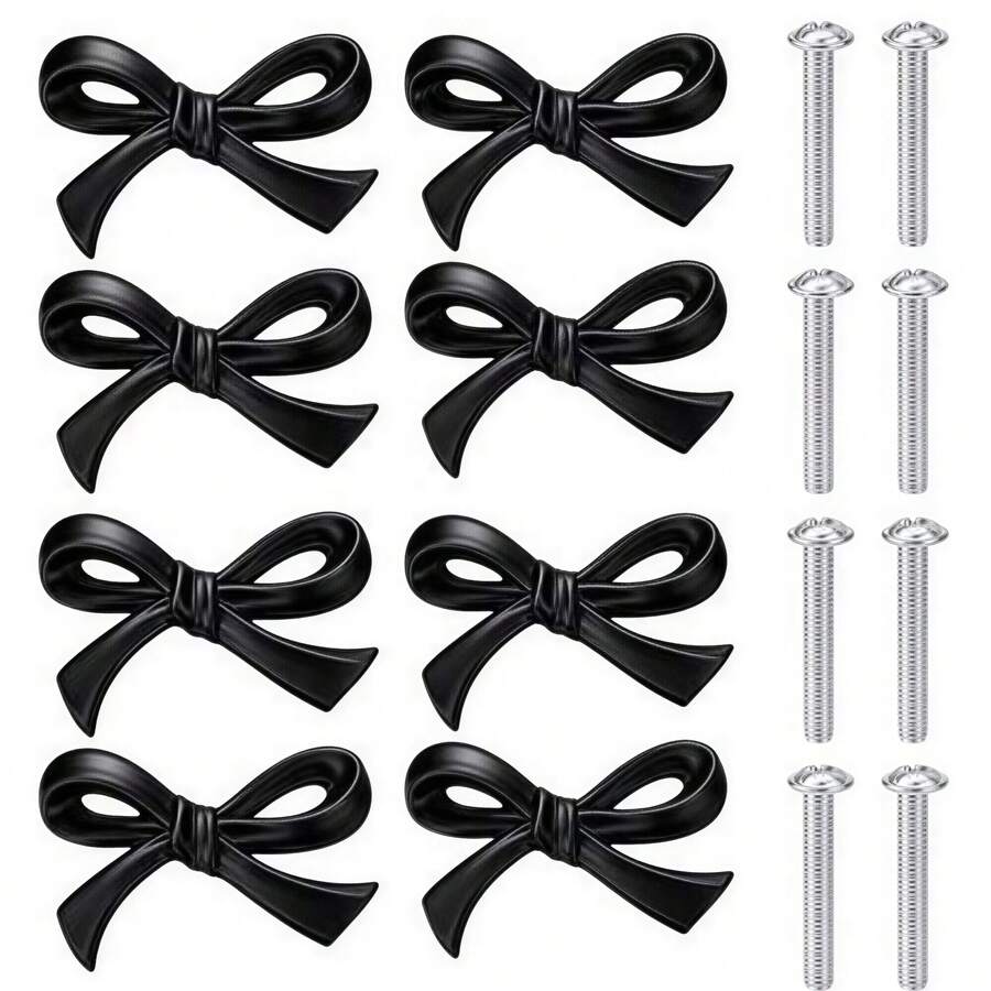 10/8/2件套：黑色黄铜拱形镀金抽屉拉手，装饰复古镀金家居抽屉把手，复古梳妆台旋钮，拱形旋钮，梳妆台和厨房抽屉拉手，橱柜抽屉拉手，衣柜五金，橱柜，梳妆台，桌子，床头柜，衣柜和抽屉把手 - 黑色 - 查看 1