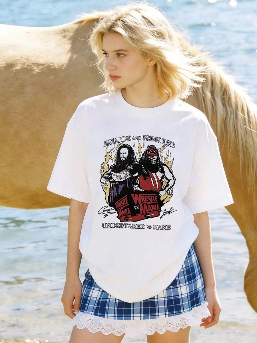 Camiseta de manga corta con cuello redondo suave y casual de verano para mujer, tops para salir, algodón, vintage, estilo callejero europeo y americano, casual deportivo, estilo unisex, estilo casual urbano, tops bonitos, Gen Z, curvas, ropa Y2K, camisetas divertidas, tops para damas, conjuntos de vacaciones para mujer, top lindo, camiseta gráfica, conjuntos de primavera, camisetas holgadas, ropa de calle retro, estilo de los 90, estilo de los 2000, subcultura, top negro, tops blancos, atuendo de fiesta de los 90. Blanco - Blanco - Ver 1