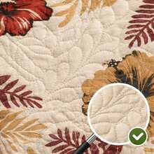 Quilted Chair Cover Set Of 6 - Exclusive Spandex Anti-Cat Design - Floral Boho - View 4