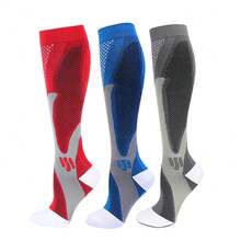 6 Pairs Breathable, Odor-Resistant, Moisture-Wicking Compression Athletic Socks With Geometric Pattern & Side Stripes, Unisex, Soft & Comfortable, Suitable For Running, Travel, Hiking, All Seasons, Cozy - Multicolor - View 37
