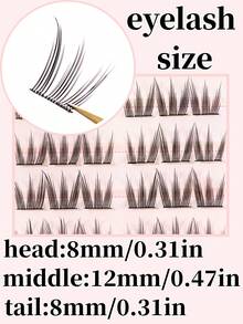 60片自粘猫爪假睫毛，韩式C型卷翘，8-12毫米混合长度，无需胶水，快速上妆，适合新手。柔软亲肤，可重复使用，适合日常、通勤、约会、拍照等场合，是送给女朋友/闺蜜的绝佳礼物。 - C - 查看 5