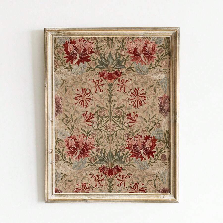 1 buah Cetakan Tekstil Bunga Vintage Tanpa Bingkai, Seni Dinding Botani Gaya William Morris, Poster Cottagecore untuk Kamar Tidur, Asrama, Kembali ke Sekolah, Hadiah - bunga - View 1