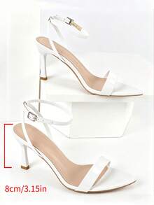 Hàng mới về Sandal cao gót nữ thời trang thanh lịch mũi nhọn xỏ chân, khóa cài điều chỉnh được, nhiều màu cho mùa hè, cao gót trắng, sandal cao gót đen, sandal quai, cao gót nữ, giày cao gót mũi nhọn gót mảnh, sandal màu trơn, sandal cao gót nữ trắng - trắng - Xem 9