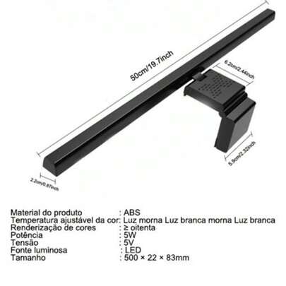 Lâmpada LED para Monitor 50cm Computador Desktop