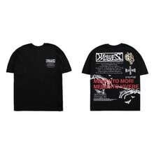 DARCSPORT American-Style  Retro T-Shirt For Couples, Men's Top, Pure Cotton Loose-Fit Round-Neck T-Shirt - T260112 Màu đen - Xem 1