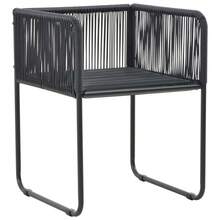vidaXL Chaises d'extérieur lot de 4 avec oreillers Résine tressée Noir - A - Voir 4