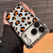 Estampado de leopardo naranja y negro sobre blanco.Compatible con iPhone 17/Air/16/15/14/13/12 Pro/12/11 Plus Max.Esta elegante funda para teléfono con esquinas reforzadas y electrochapadas presenta un diseño moderno.Disponible en una variedad de colores, esta funda híbrida clásica y a prueba de golpes es un regalo perfecto para amigos y familiares en Halloween, Navidad y Día de Acción de Gracias. - Rosa - Ver 9