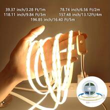 1PC USB Button Control COB LED Strip Light, Ultra Thin Flexible COB Light Tape 1/2/3/4/5M, Dimmable LED Backlight For TV Cabinet Kitchen Bedroom Mirror Home Decor - COB - View 5