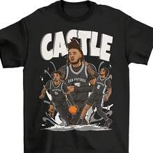 Stephon Castle Cartoon Style San Antonio Basketball T-Shirt - Black - View 1