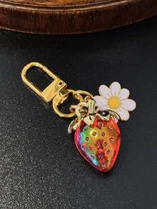 Popular Cute Sweet Clover Petal Heart Shaped Keychain, Creative Bag Charm Accessory, High-Quality Decoration - Multicolor - View 12