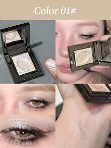 This Luxurious Solid Color Eyeshadow Palette With Glitter And Highlighter Features A Delicate, Soft, Natural Texture That Is Waterproof And Sweatproof. Perfect For Creating Sophisticated Or Bold Eye Makeup Looks. A Must-Have Gift For Music Festivals And Parties. - 彩色 - 查看 14