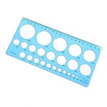 Geometric Drawing Circle Template, Multifunctional Design Plastic Transparent Drafting Student Stationery Drawing Circle Painting Supplies Circle Drawing Template Ruler - Single Piece - View 1
