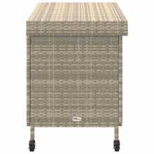 Boîte de rangement de jardin et roues gris clair résine tressée - C - Voir 4