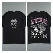 DARCSPORT American-Style  Retro T-Shirt For Couples, Men's Top, Pure Cotton Loose-Fit Round-Neck T-Shirt - T05黑色 - 查看 11