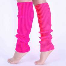 1 Pair Of Candy-Colored Leg Warmers In A Cute Lolita Style, Paired With Warm Leg Warmers For Autumn And Winter, Cozy - Hot Pink - View 5