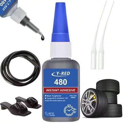 1-3pcs 35g Black 480 Epoxy Resin Adhesive, Fast Drying Waterproof Heat Resistant, Suitable For Tires, Shoes, Rubber, Plastic, Metal And DIY
