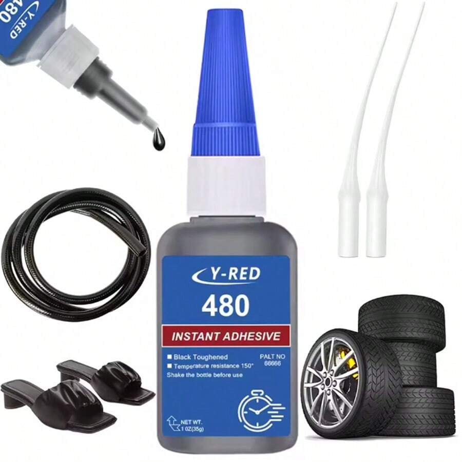 1-3 lọ keo epoxy đen 480, trọng lượng 35g/lọ, khô nhanh, chống thấm nước, chịu nhiệt, thích hợp cho lốp xe, giày dép, cao su, nhựa, kim loại và các dự án DIY. - Nhiều màu - Xem 1