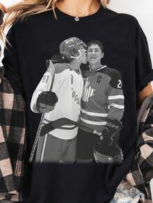 Plus Size Women's Vintage Hockey Hollanov Heated Rivalry Graphic Tee T-Shirt Casual Minimalist Pattern Round Neck Short Sleeve Loose Fit Plus Size T-Shirt, Suitable For Summer, Going Out - 13A - 查看 2