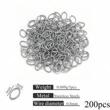 100/200个 304不锈钢18K镀金椭圆形开口圈连接器，DIY手链项链钥匙扣饰品配件 - 開口圈 - 查看 9