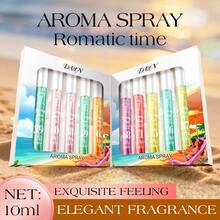 1/10pcs (2-Piece Set) Multi-Color (Green/Orange/Pink/Yellow) Fragrance Mist Set, Beach Themed Portable Glass Fragrance Bottles, Long-Lasting Travel Scent Gift Box Suitable For Summer Vacation, Pool Party And Holiday Gifts - Multicolor - View 6