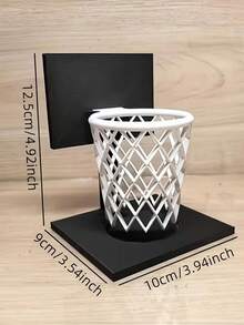 3D打印篮球架笔筒 - 创意办公桌配件，黑色底座搭配白色网状设计，可收纳多支笔，适用于家庭、办公室、学校，篮球主题装饰，运动迷礼物 - 彩色 - 查看 9