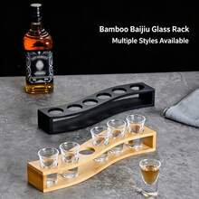 1pc Bamboo Cup Holder, Made Of High-Quality Bamboo Material, Sturdy And Durable, Smooth Surface, Suitable For Small Cups, Wine Glasses And Small Cups. - Natural Wood Color - View 10