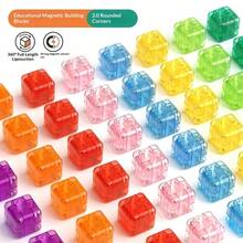 2.0" Rounded Magnetic Transparent STEM Sensory Cube, Suitable For Children, My Magnetic Puzzle Building Blocks, Halloween & Christmas Birthday Gift Toy (Random Color Pattern), Magnetic Building Blocks Preschool Toy, Translucent Building Blocks Toy For 3+ Boys And Girls Preschool STEM Magnetic Sensory Montessori Toy - Multicolor - View 3