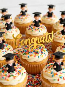 5pcs/1pc Hiasan Kue Wisuda, Rayakan Prestasi, Tambahkan Dekorasi untuk Pesta Wisuda, Cocok untuk Dekorasi Cupcake - beraneka warna - View 11