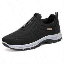 Sepatu Olahraga Luar Ruangan Slip-On Pria, Sepatu Hiking Anti Selip yang Nyaman & Tahan Lama - Hitam - View 2
