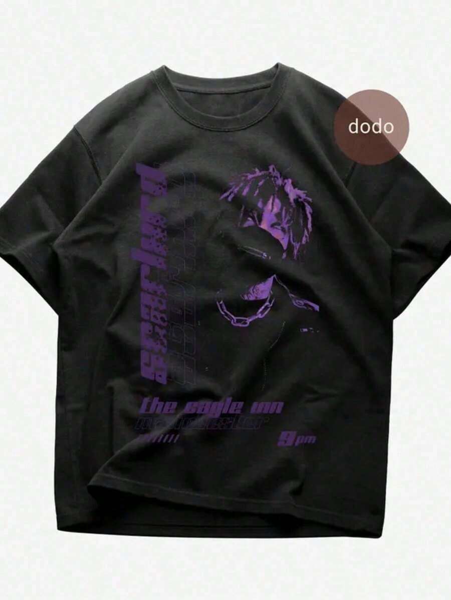 Summer Outfits For WomenSUICIDEBOY SHIRT, Suicideboy, Casual Cotton Round Neck Short Sleeve T-Shirt For Women With Bold Skeleton Graphic Print And Regular Hemsummer Outfits For Womensummer Outfits For Women,Summer Tops - 黑色 4 - 查看 1