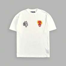 DARCSPORT American-Style  Retro T-Shirt For Couples, Men's Top, Pure Cotton Loose-Fit Round-Neck T-Shirt - T250716 Trắng - Xem 3