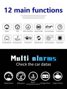 2.2 Inch LCD OBD Digital Gauge Head-Up Display P10 For Automotive - A - View 5