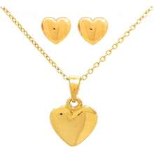 - Collar corazón mini - Set de Corazones - Cadena Chapa de oro 14k - Tiny heart - Collar de Corazon Liso - Juego de Joyeria de Corazon - Collar Corazon mini - Ver 1