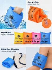 Adult Thick Inflatable Arm Bands, Double-Chamber Cylindrical Water Wings, Suitable For Beginners, Inflatable Swimming Sleeves, Swimming Pool Floats, Swim Training - Multicolor - View 8