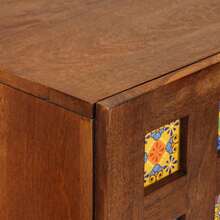 vidaXL Haut Armoire Noyer 60 x 33,5 x 100 cm Bois de mangue massif - Tabac - Voir 6