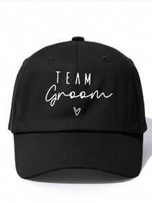 Boné de beisebol clássico unissex (1 unidade) - Estampa minimalista com as letras "Groom Crew" - Disponível em cores básicas como preto e azul marinho - Boné respirável, confortável e ajustável, ideal para despedidas de solteiro, presentes para padrinhos, verão, praia, férias e viagens. - Multicolorido - Ver 2