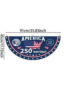 1 Set 250th Anniversary Of US Independence Polyester Patriotic Fan Flag, Design Options Include: 250th Anniversary, 1776-2026, American Independence, July 4th, Memorial Day, Veterans Day, Patriotism, US Flag, Stars, Pennant, Porch Decor, Outdoor, Waterproof Polyester, Reusable, Fade-Resistant, Suitable For Home, Yard, Party And Independence Day Celebrations - 001 - View 14