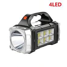 1 Piece Solar Emergency LED Light - Portable Outdoor COB Flashlight, USB Rechargeable, 8 LEDs, Multifunctional Handheld Camping Light With COB Side Light, IP44 Waterproof, Emergency Power Supply, Dual Switch, Suitable For Outdoor Hiking, Camping, Night Fishing, Emergency Rescue Work - Flashlight - View 13