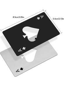 可定制 5/10/20 个扑克牌形状的开瓶器，不锈钢啤酒开瓶器，扑克牌式汽水开瓶器，可放入钱包和口袋，适合婚礼和生日派对、房间装饰、啤酒罐开瓶器，适合户外露营。 - 多色 - 查看 2